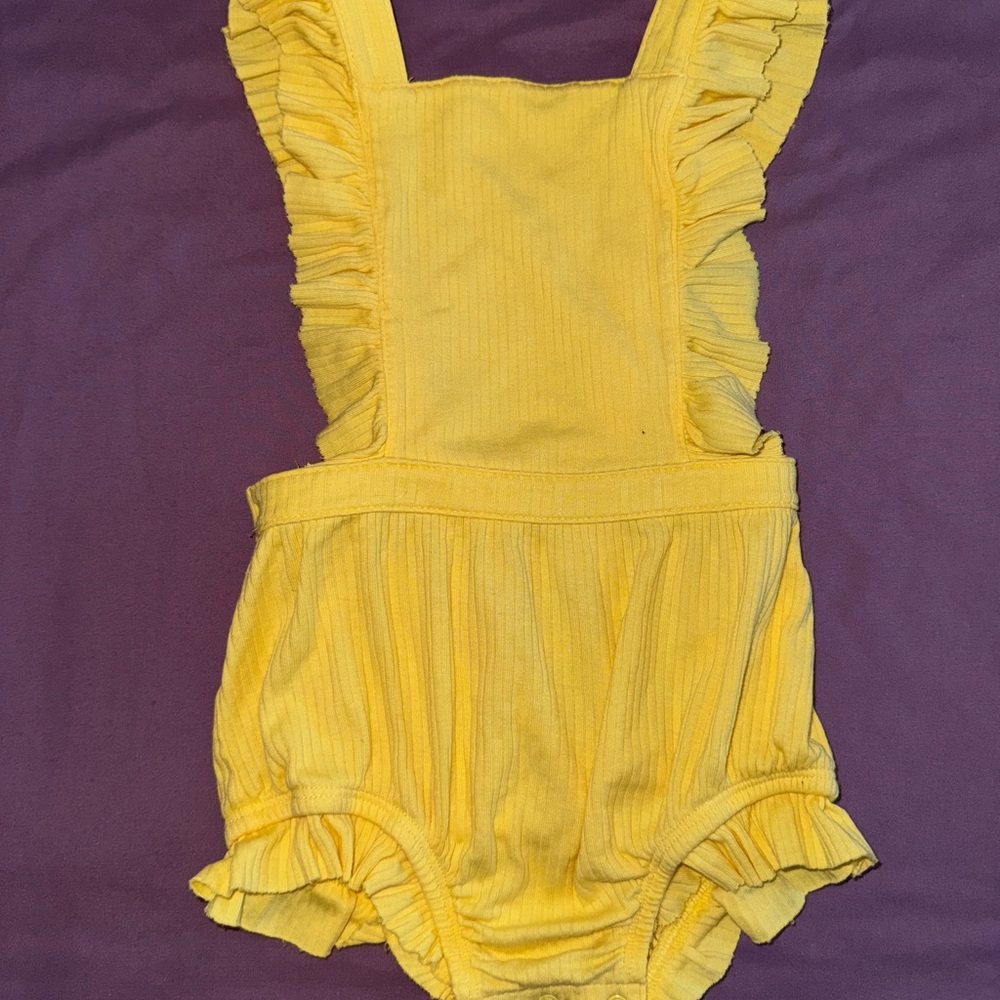 Cat & Jack Yellow Ruffled Baby Romper